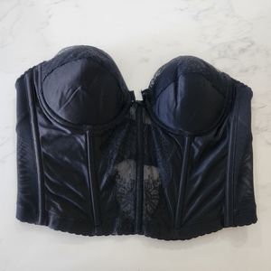 Vintage Lady Marlene Black Bustier Corset Bra 36